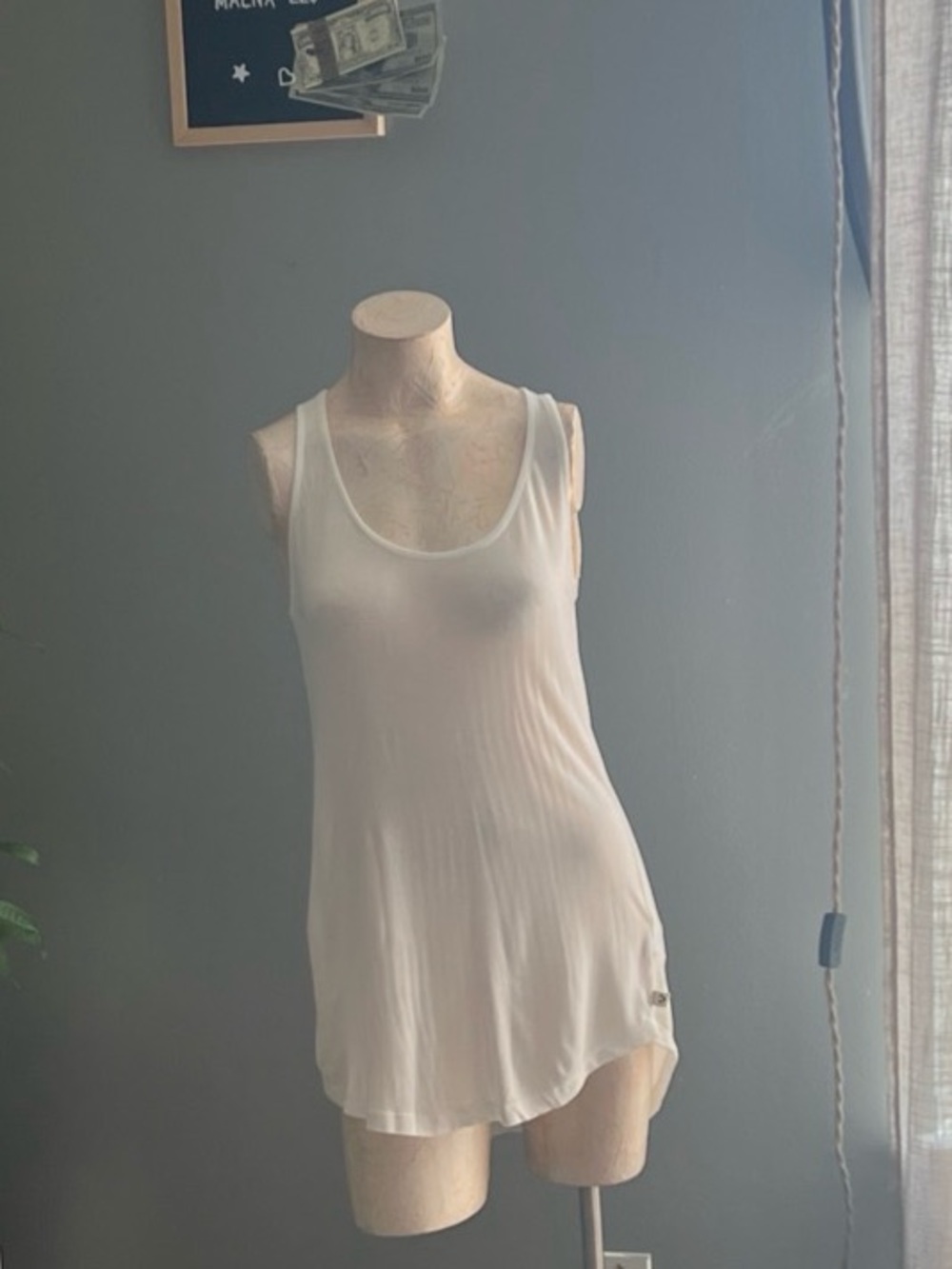 True Religion Cream Branded Tag Top NWOT